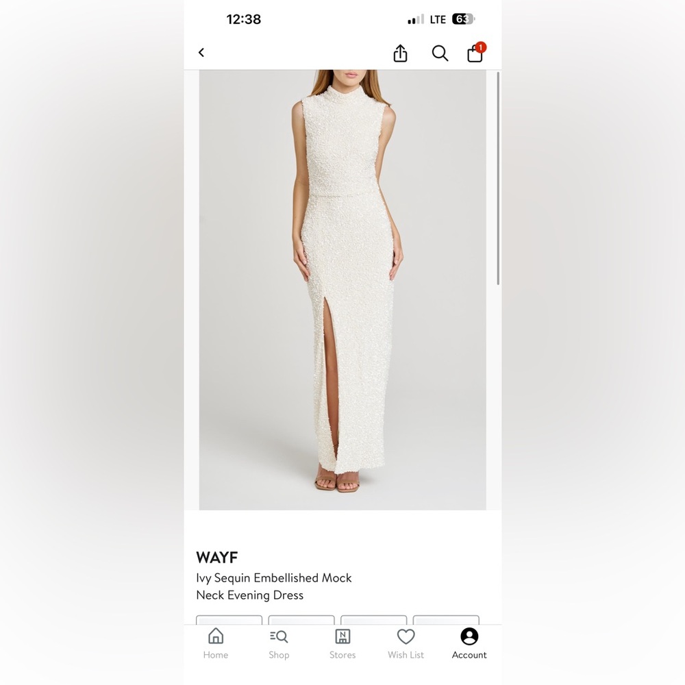 Wayf Sparkling Cream Maxi Dress - Picture 4 of 4